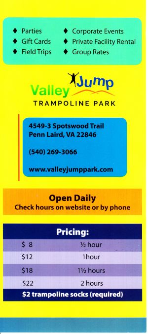 Valley Jump Trampoline Park brochure full size