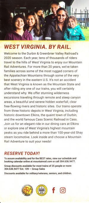 West Virginia Mountain Rail Adventures brochure thumbnail